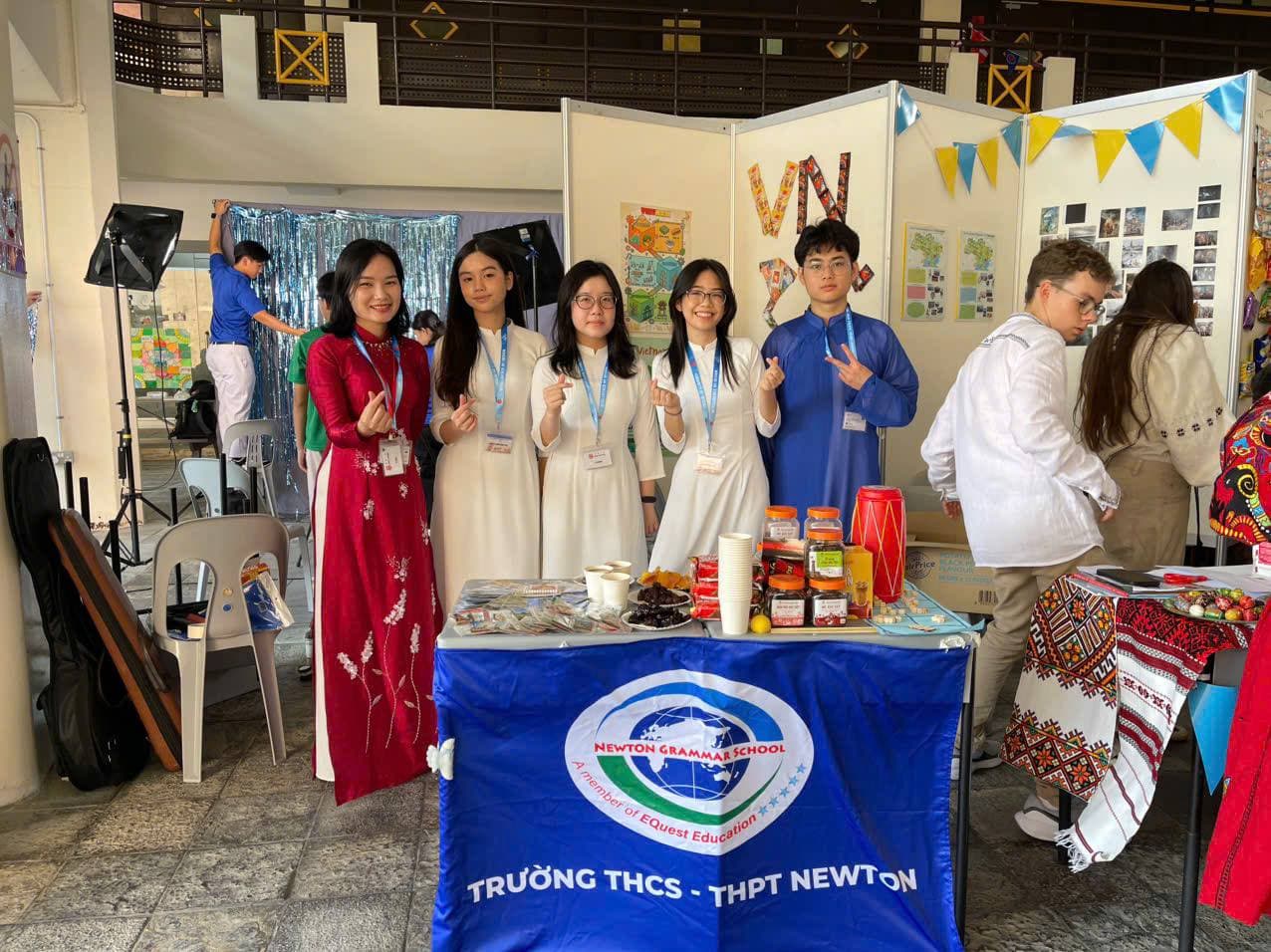 Representing Vietnam (Newton Grammar School) at the APYLS cultural exchange.