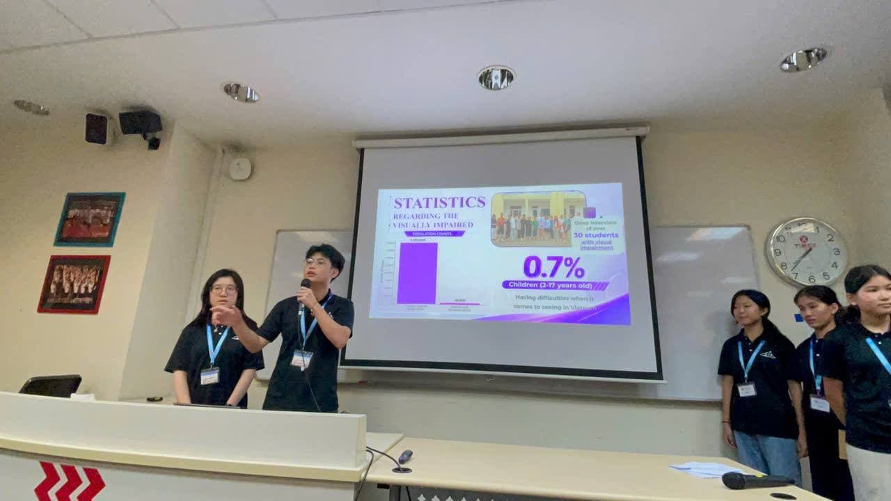 Presenting EduVision AI as a speaker at the Hwa Chong APYLS, Singapore