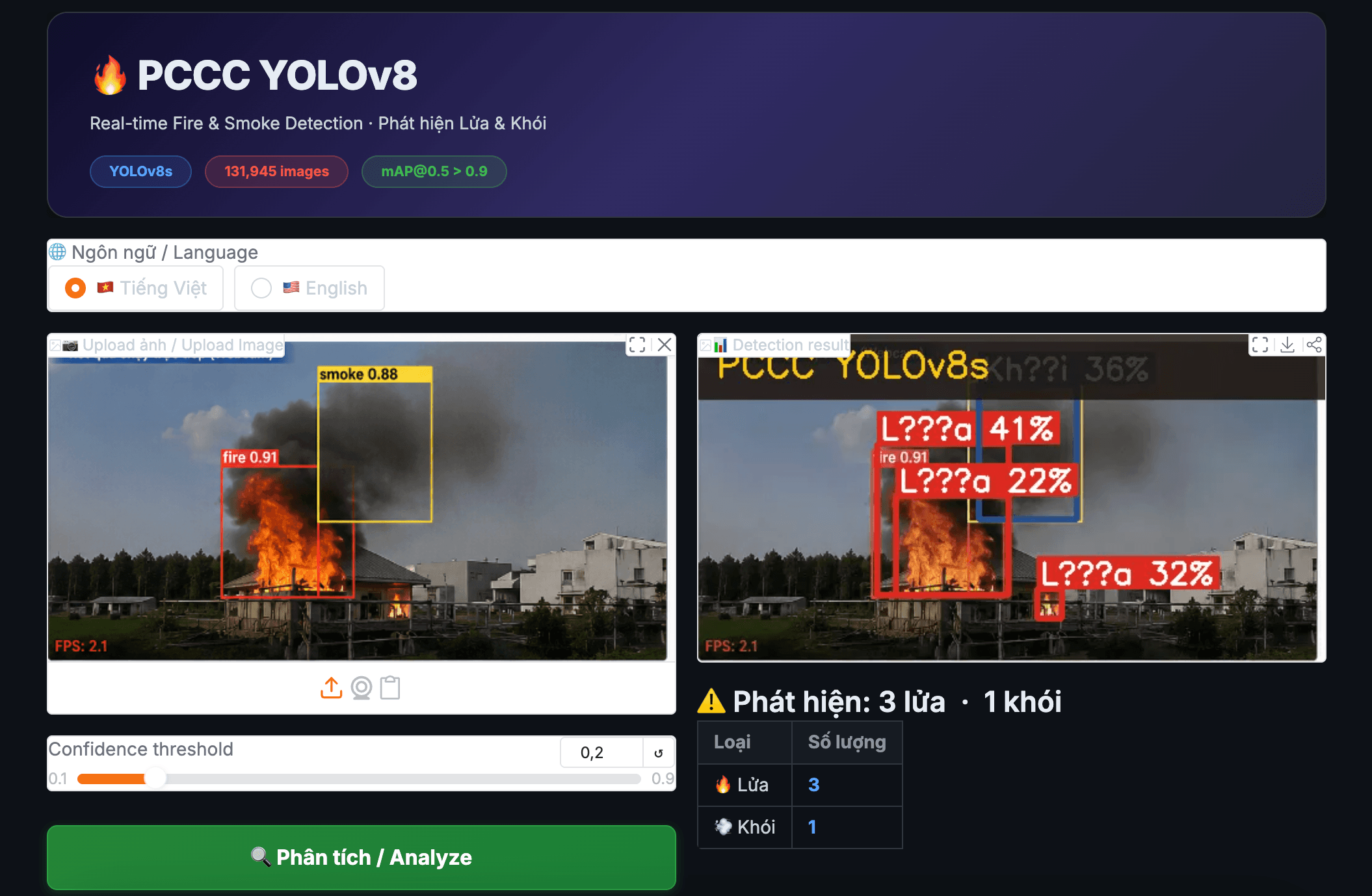 PCCC-YOLO detecting fire and smoke in real time