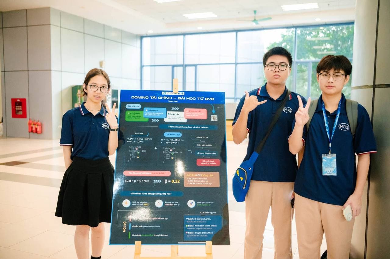 Team NQL with their Financial-Domino / SVB poster at NEXUS 2025