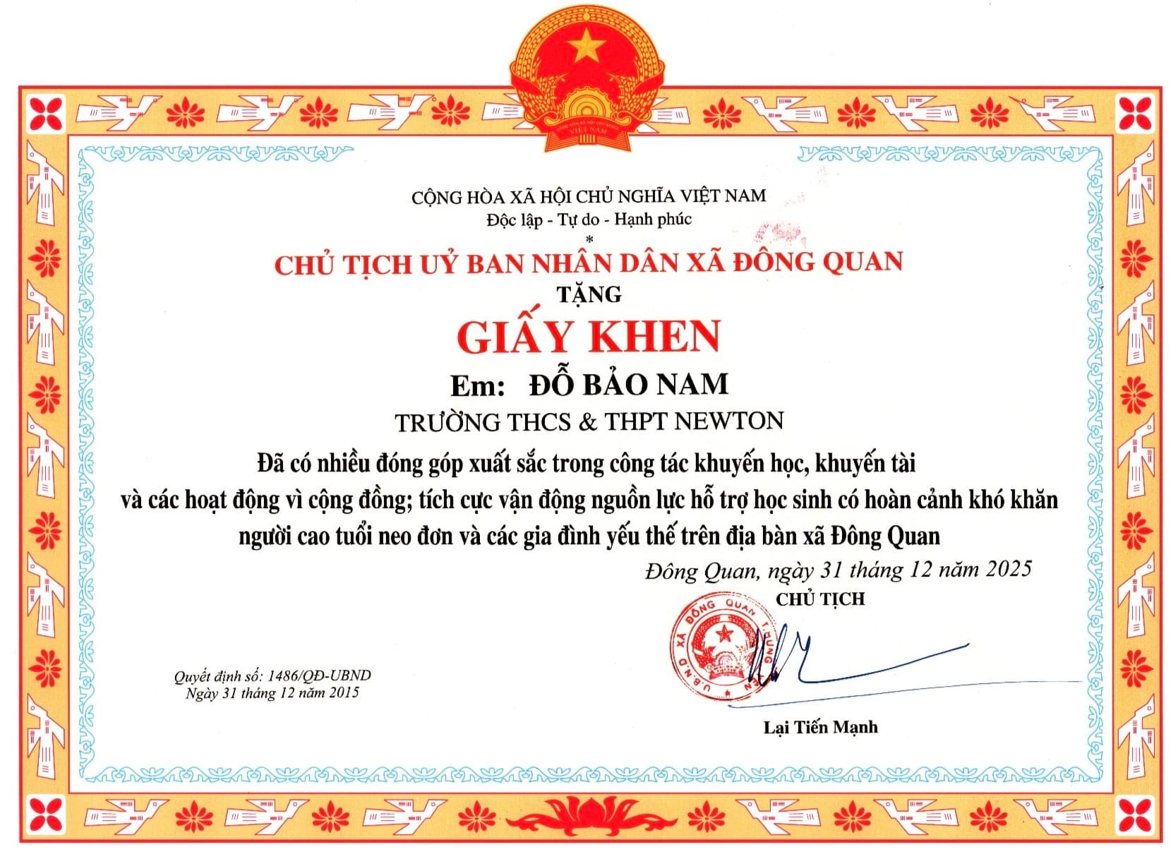 Bringing a warm Tết to Đông Quan commune